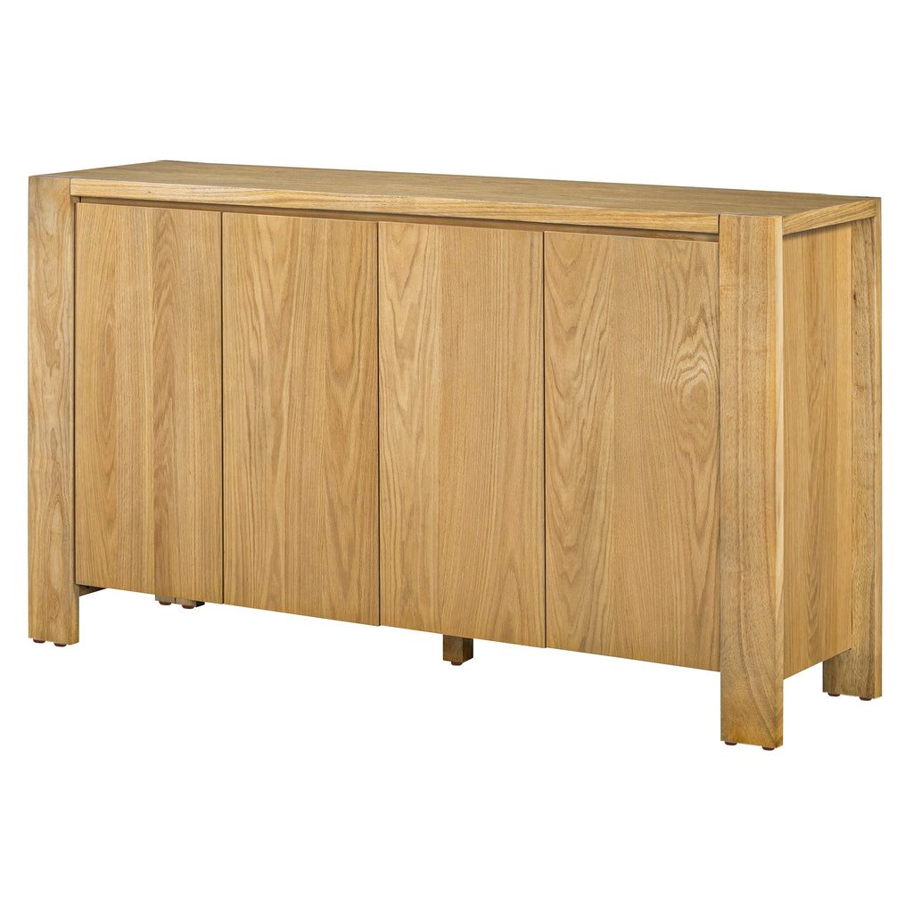 4-Door Retro Wood Buffet Cabinet with Storage