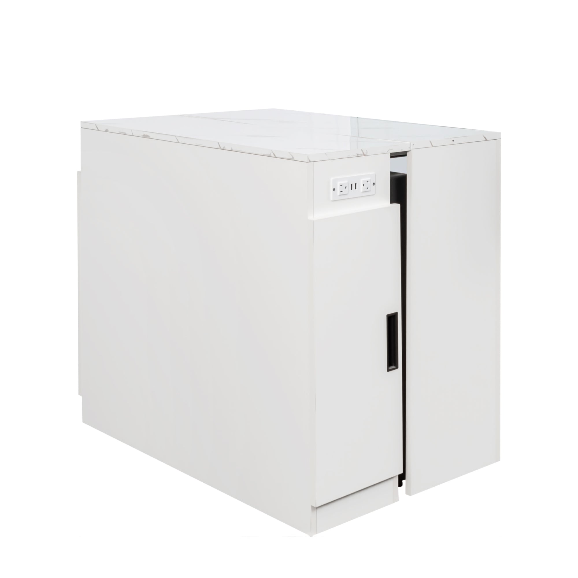 Modern Multifunctional Extendable Dining Table with Outlet