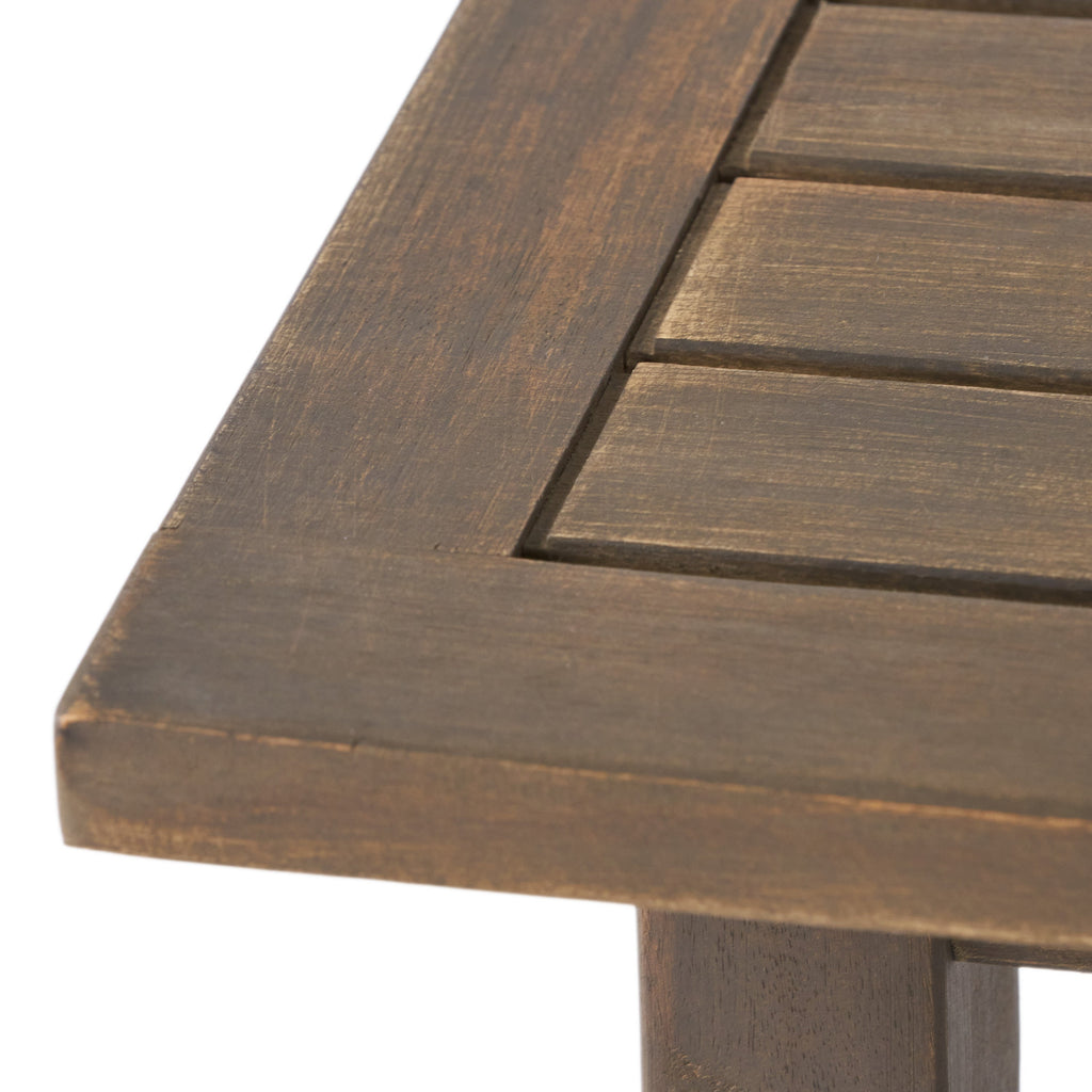 Kinesis Outdoor Side Table with Slatted Top and Wood Frame