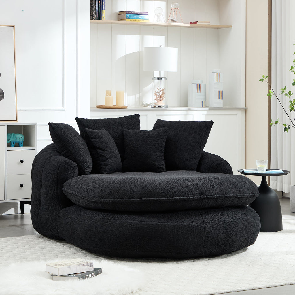Oversized Oval Upholstered Bean Bag Sofa