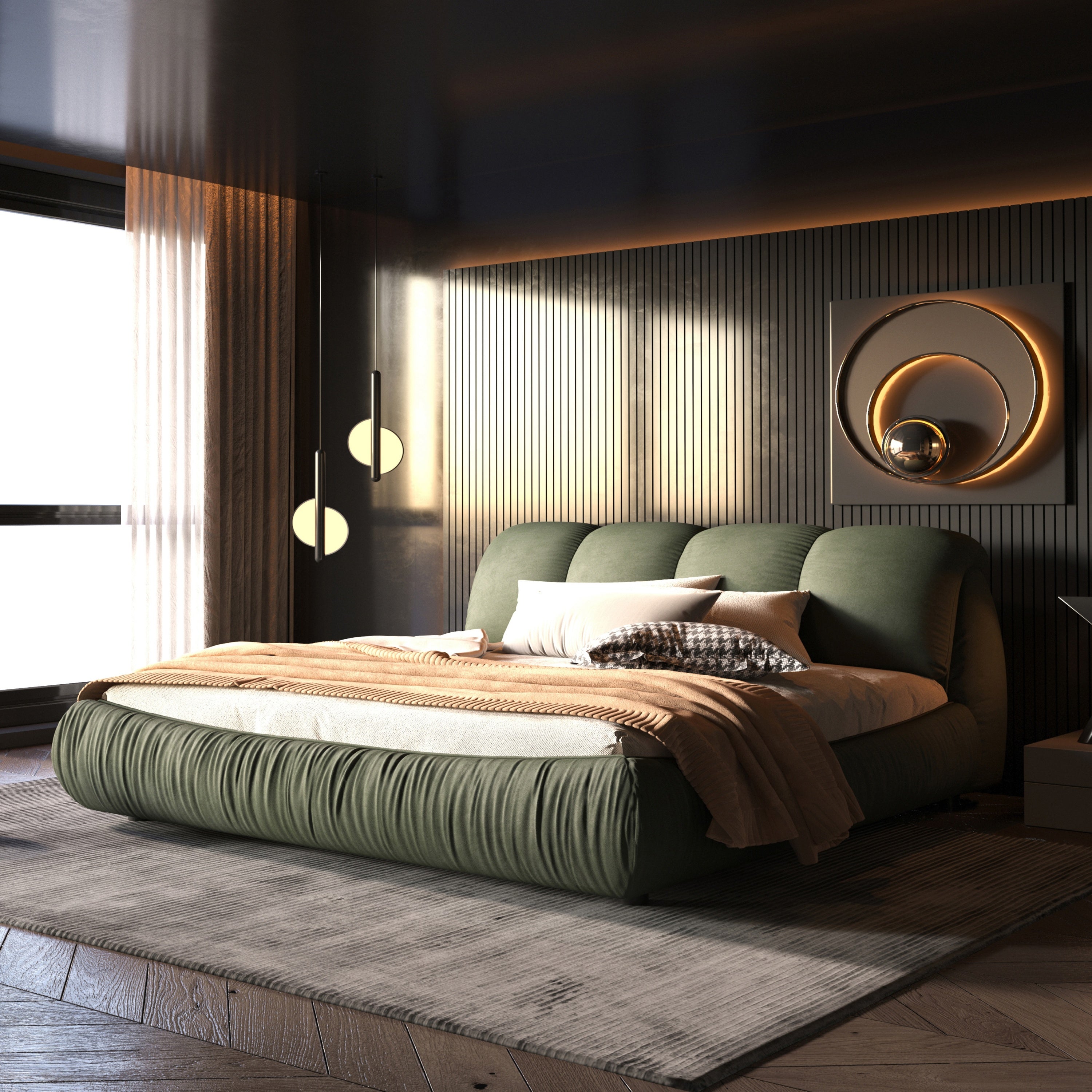 King/Queen Size Luxury Upholstered Platform Bed