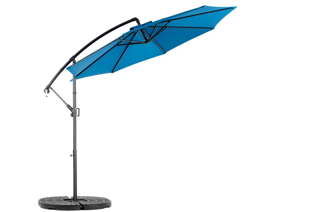 10ft Offset Patio Umbrella w/Tilt & Polyester Shade & 8 Ribs – No Base