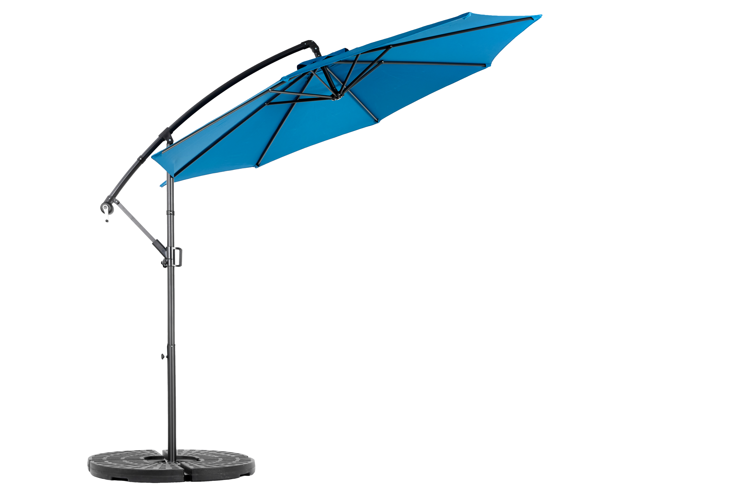 10ft Offset Patio Umbrella w/Tilt & Polyester Shade & 8 Ribs – No Base