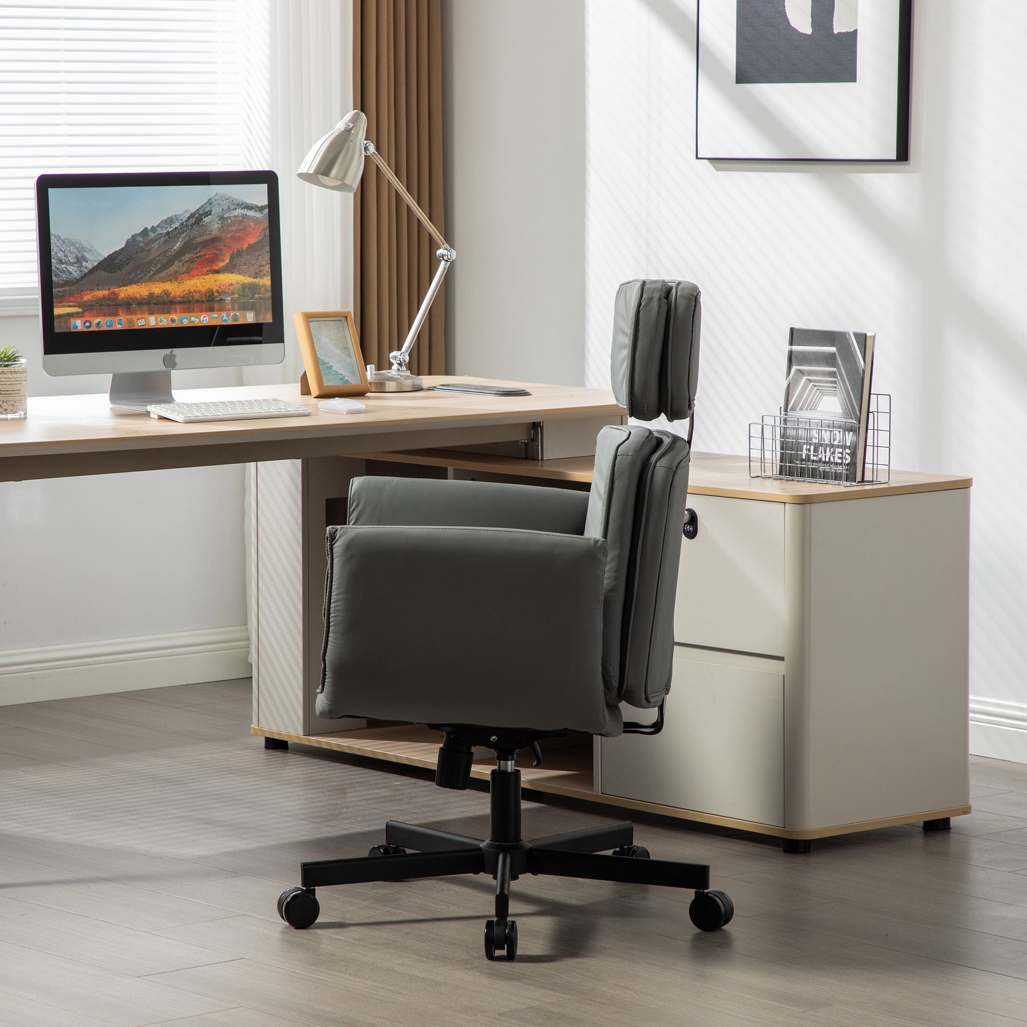 Pet Friendly Criss Cross Chair Swivel Task Office Chairs with Wide Seat