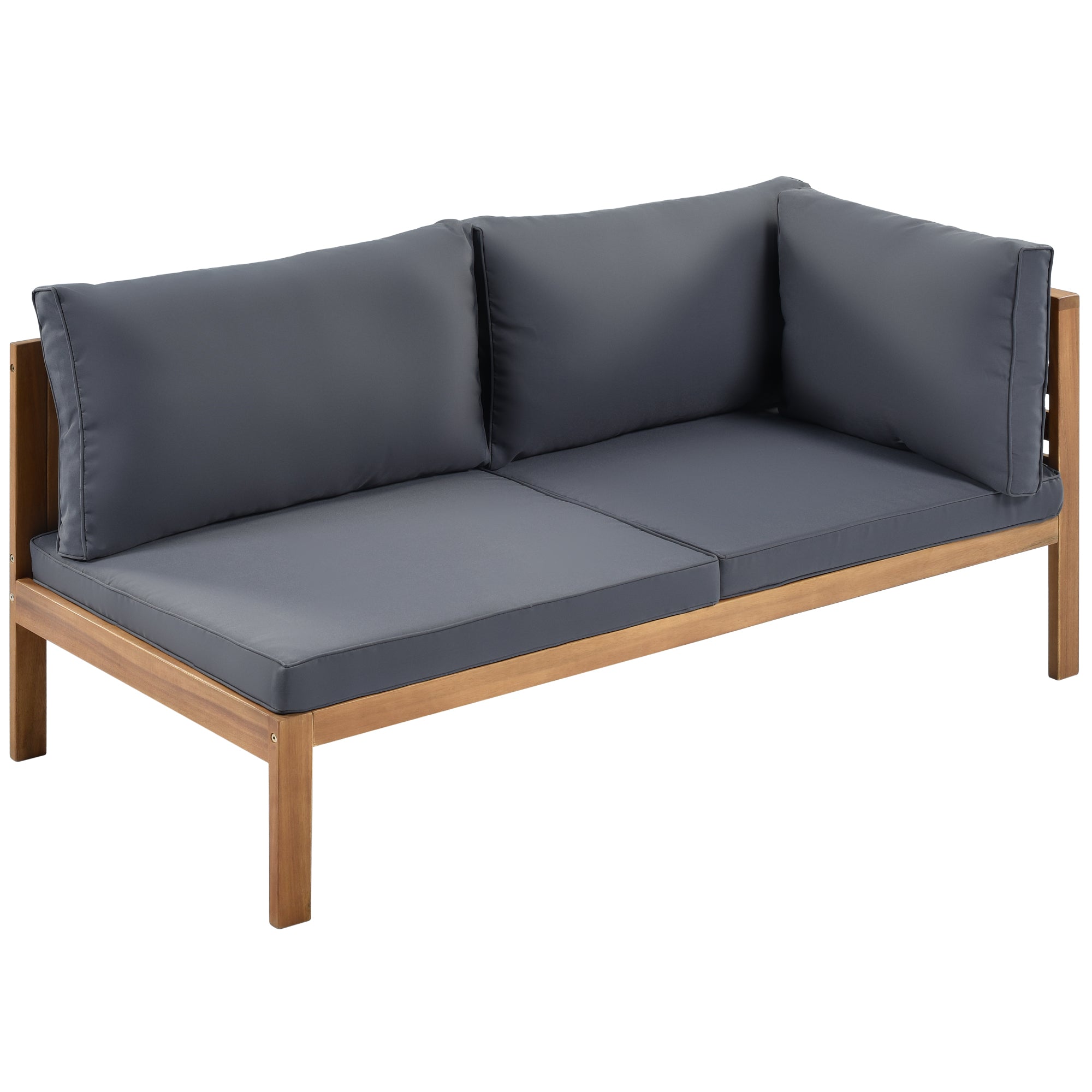 Acacia wood outdoor sofa set UV resistant water resistant cushions durable metal frame ideal patio garden outdoor living
