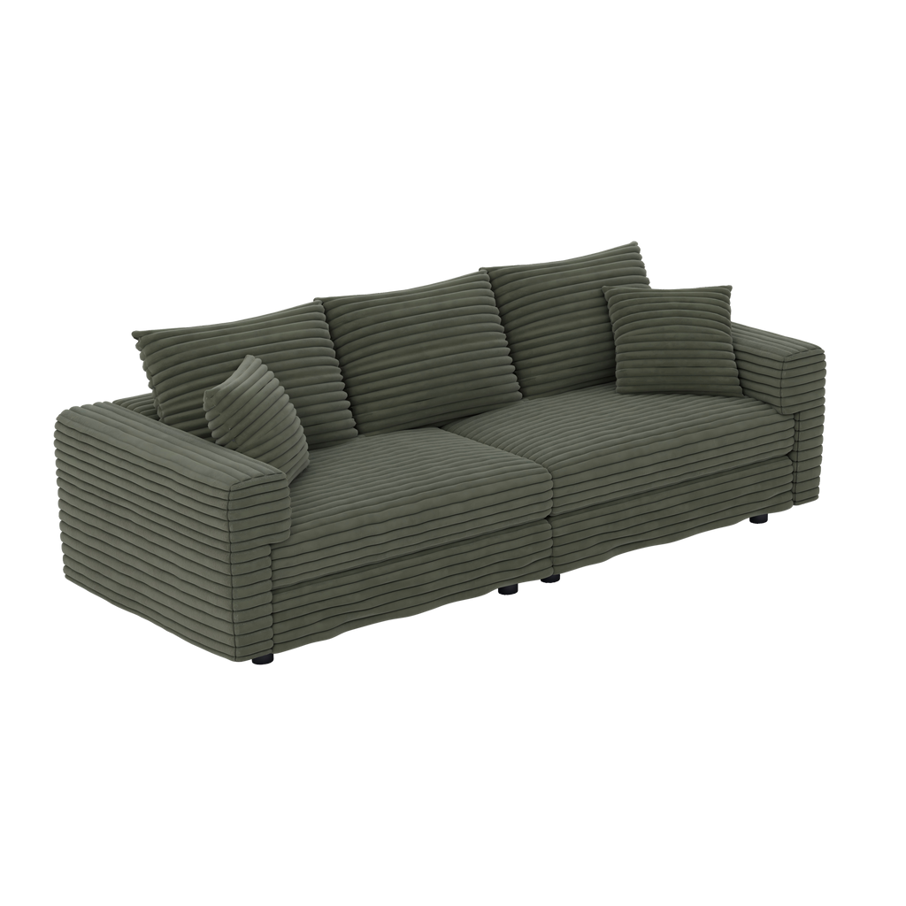 82.7' Modern Comfy Cloud Couch Sofa with Soft Pillows + Ottomans Option