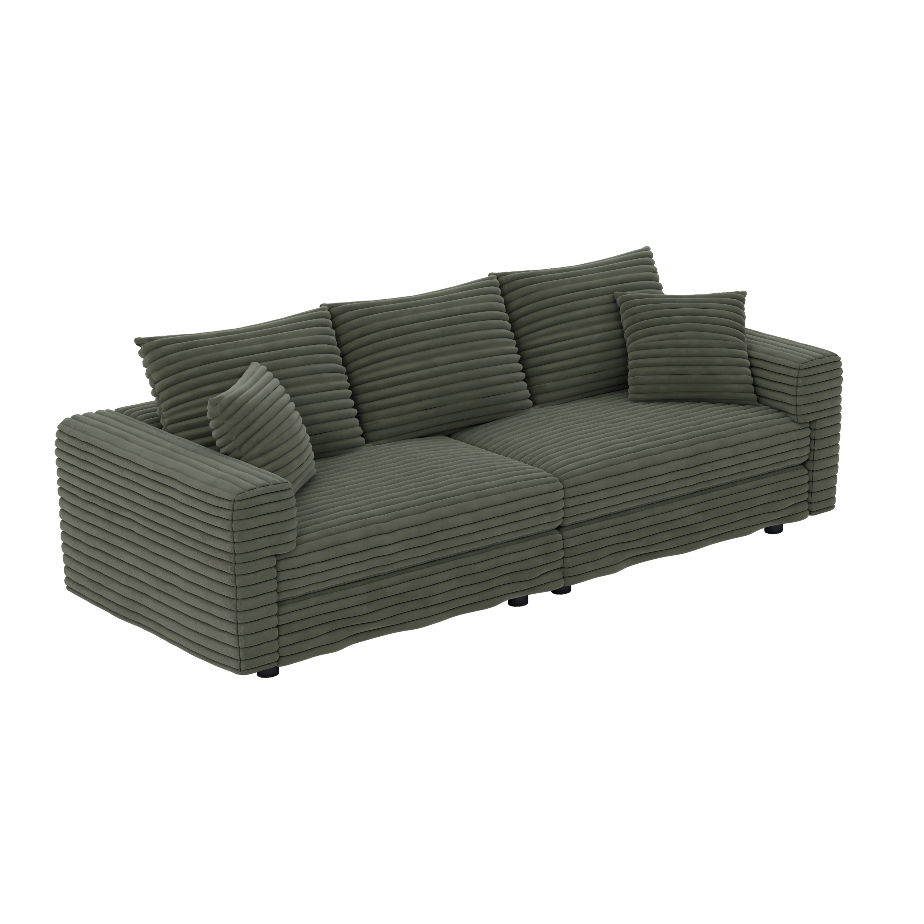 82.7' Modern Comfy Cloud Couch Sofa with Soft Pillows + Ottomans Option