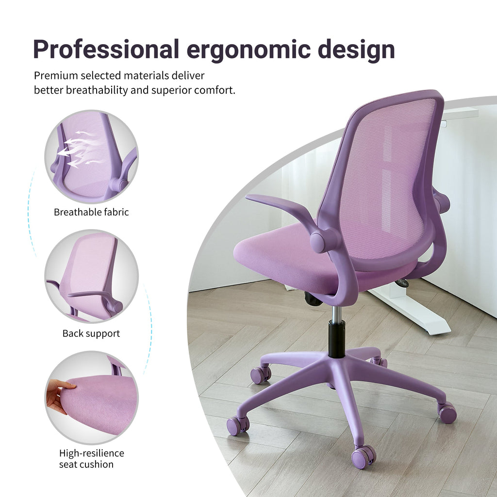 Colorful Ergonomic Office Chair with Flip-Up Armrests