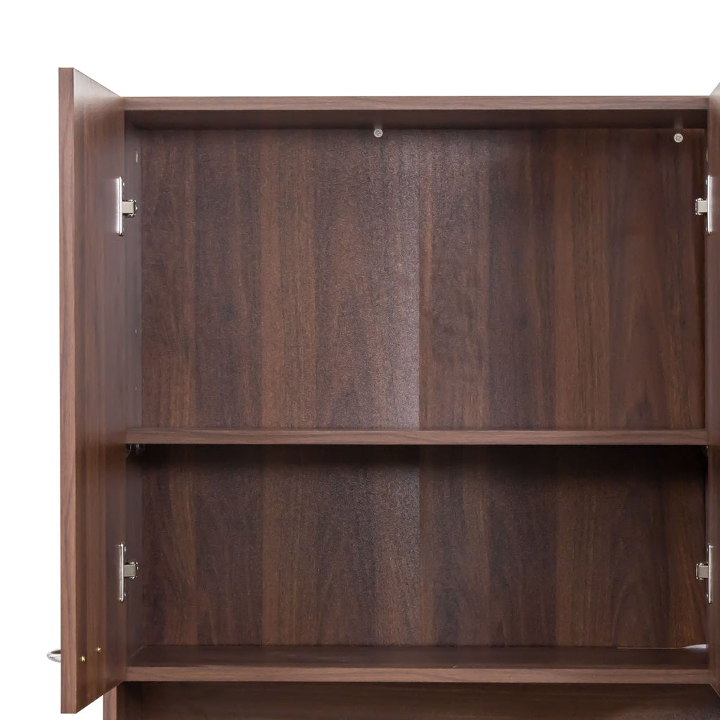 70.87' Tall White Kitchen Cabinet with 6-Doors