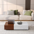 Modern Style Walnut Coffee Table with two Storage Spaces