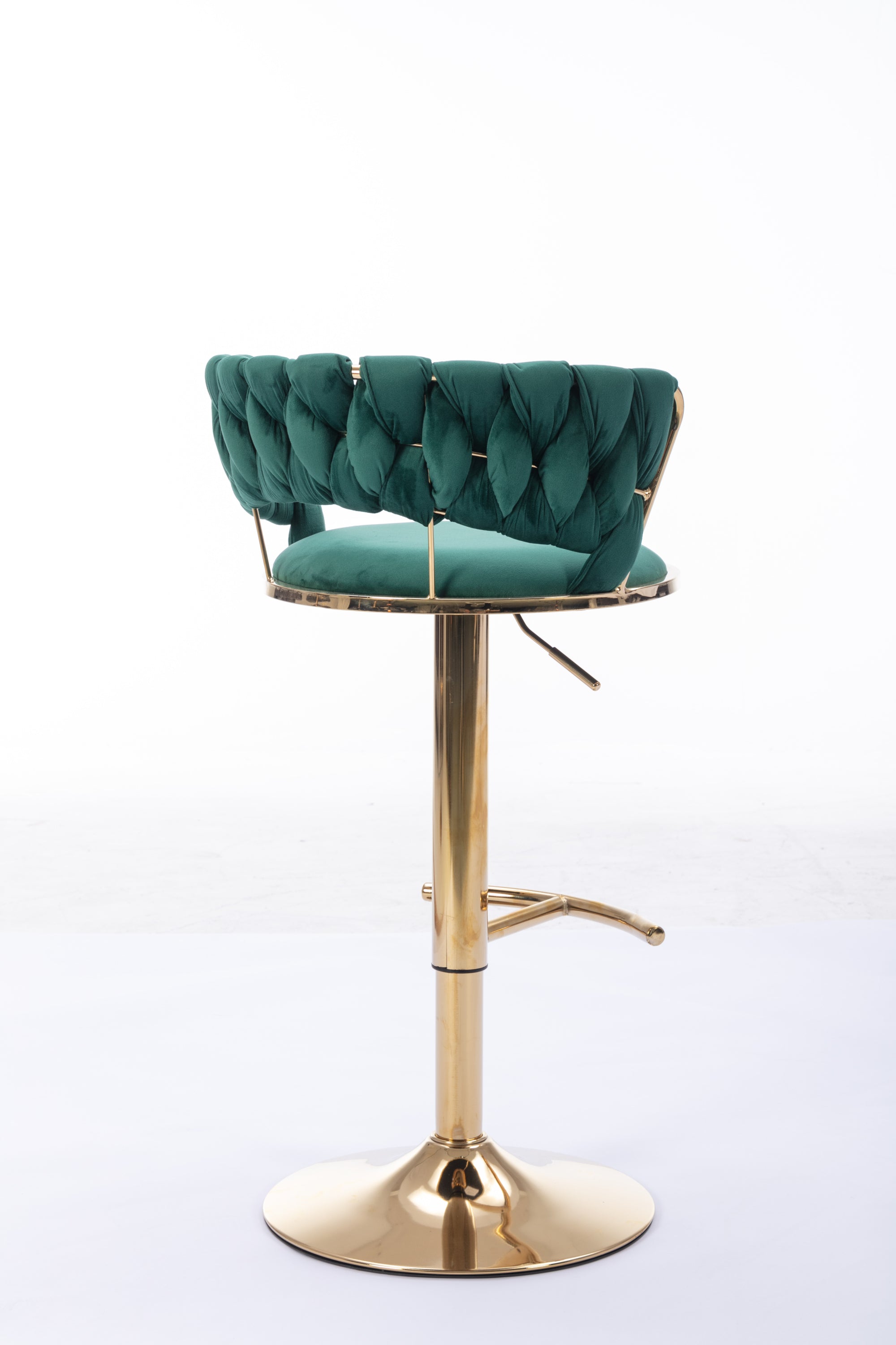 Swivel Height Adjustable Velvet Bar Stools with Golden Leg (Set of 2 )
