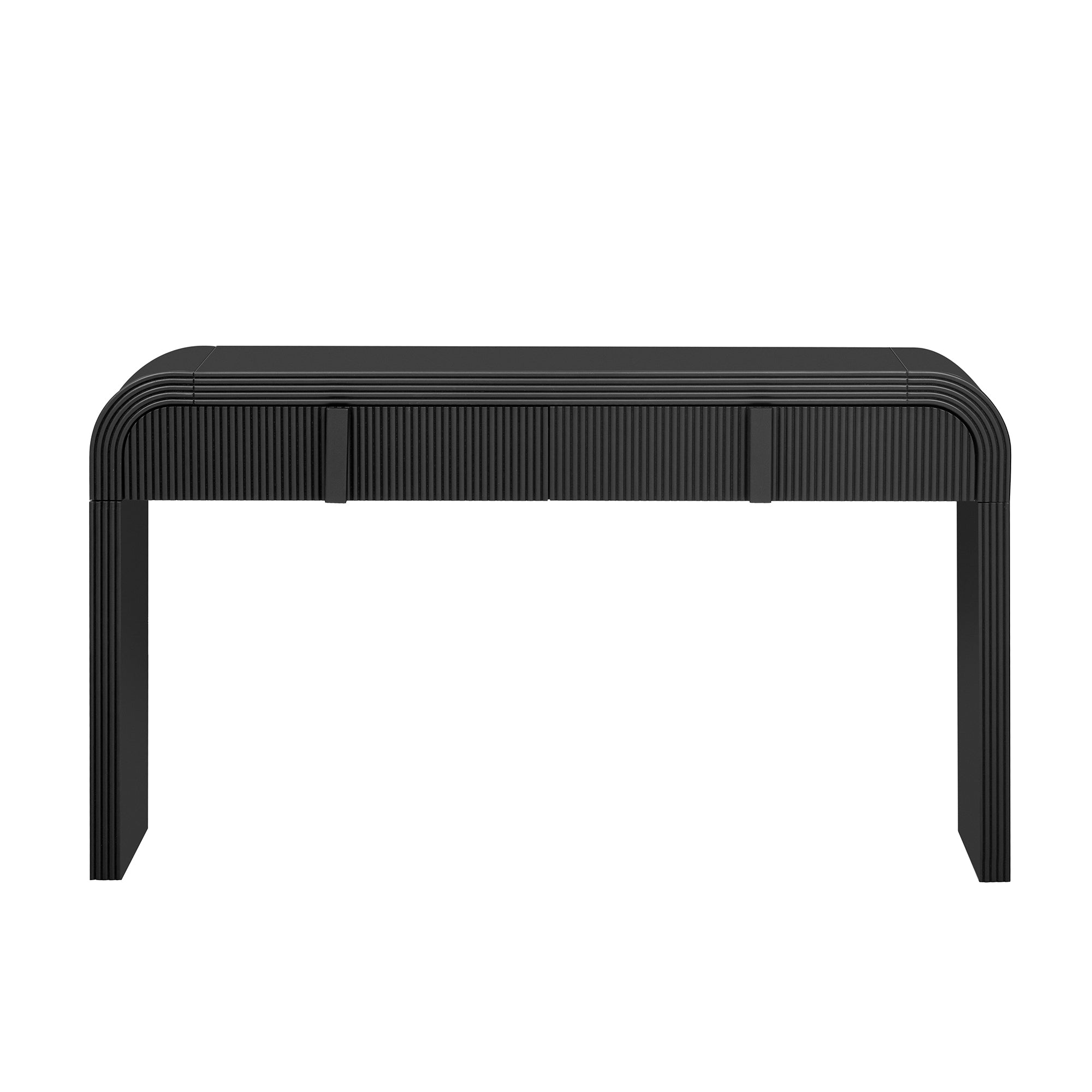 Modern Console Fluted Entryway Table with Rounded Silhouette