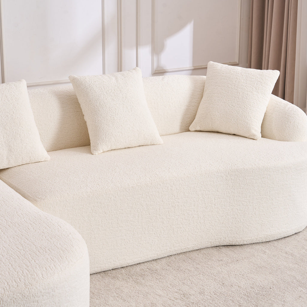 Boneless L-Shape Sectional Sofa with Curved Chaise