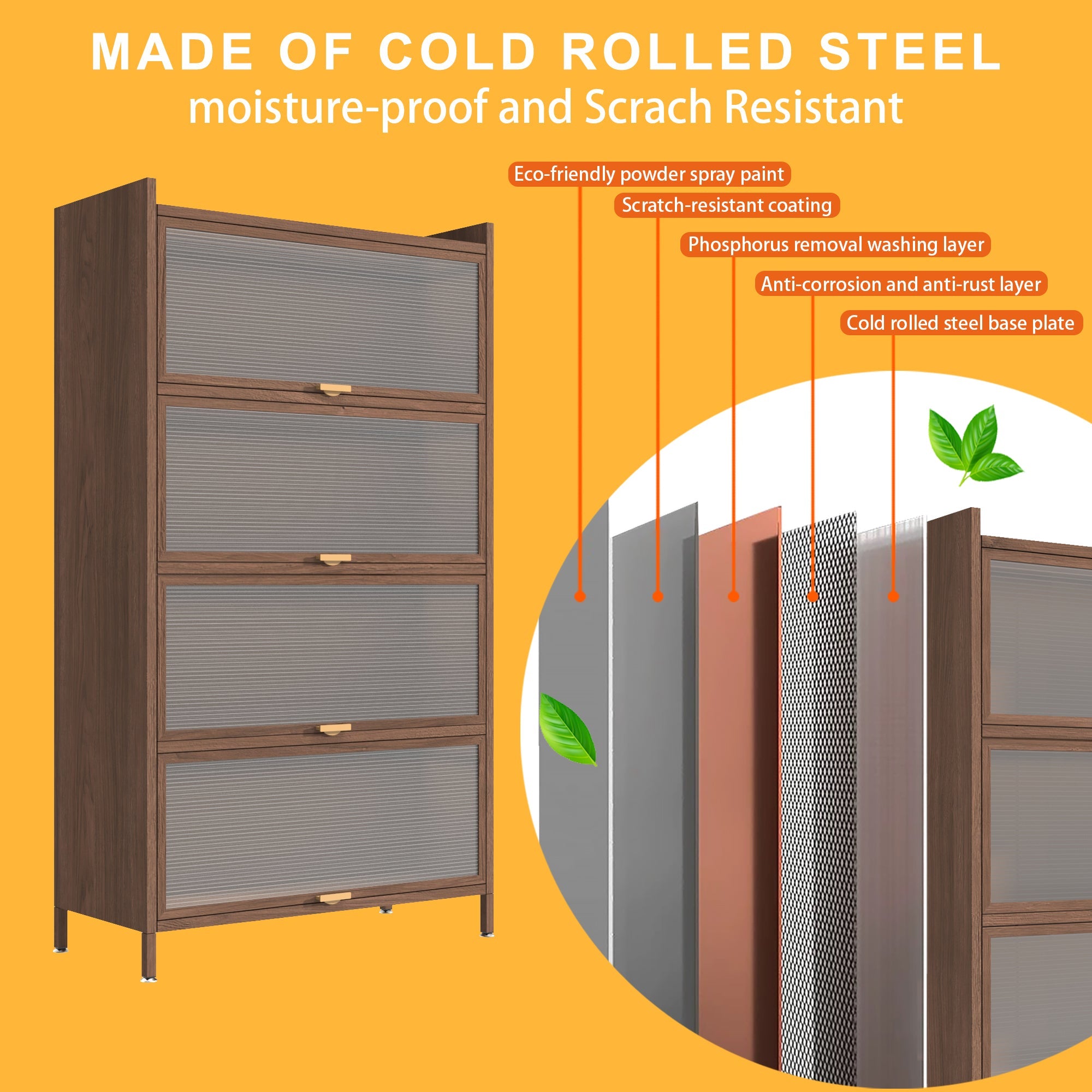 57'' Tall Metal 4 Flip Doors Cabine