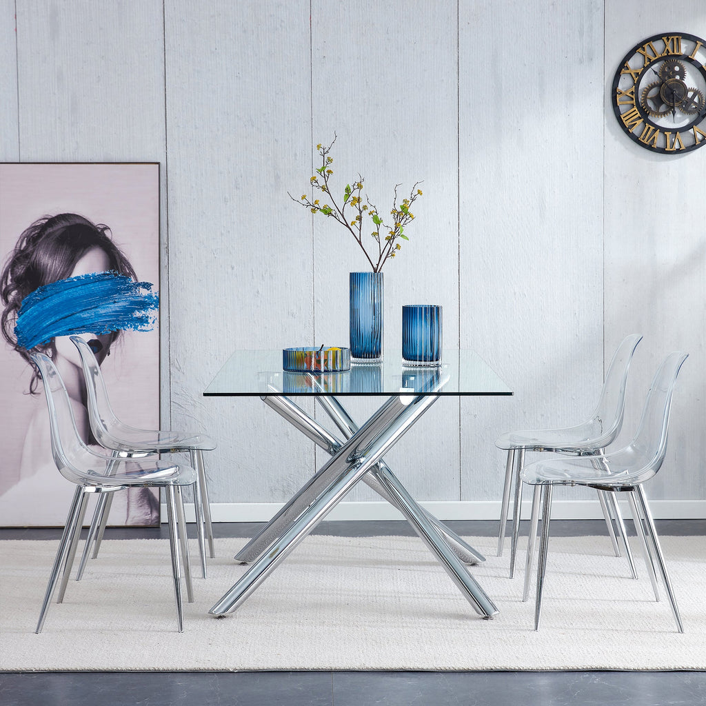 Modern Minimalist Transparent Metal Dining Chairs