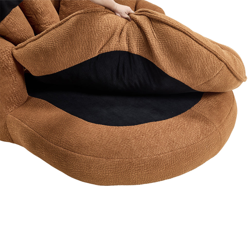 Oversized Oval Upholstered Bean Bag Sofa