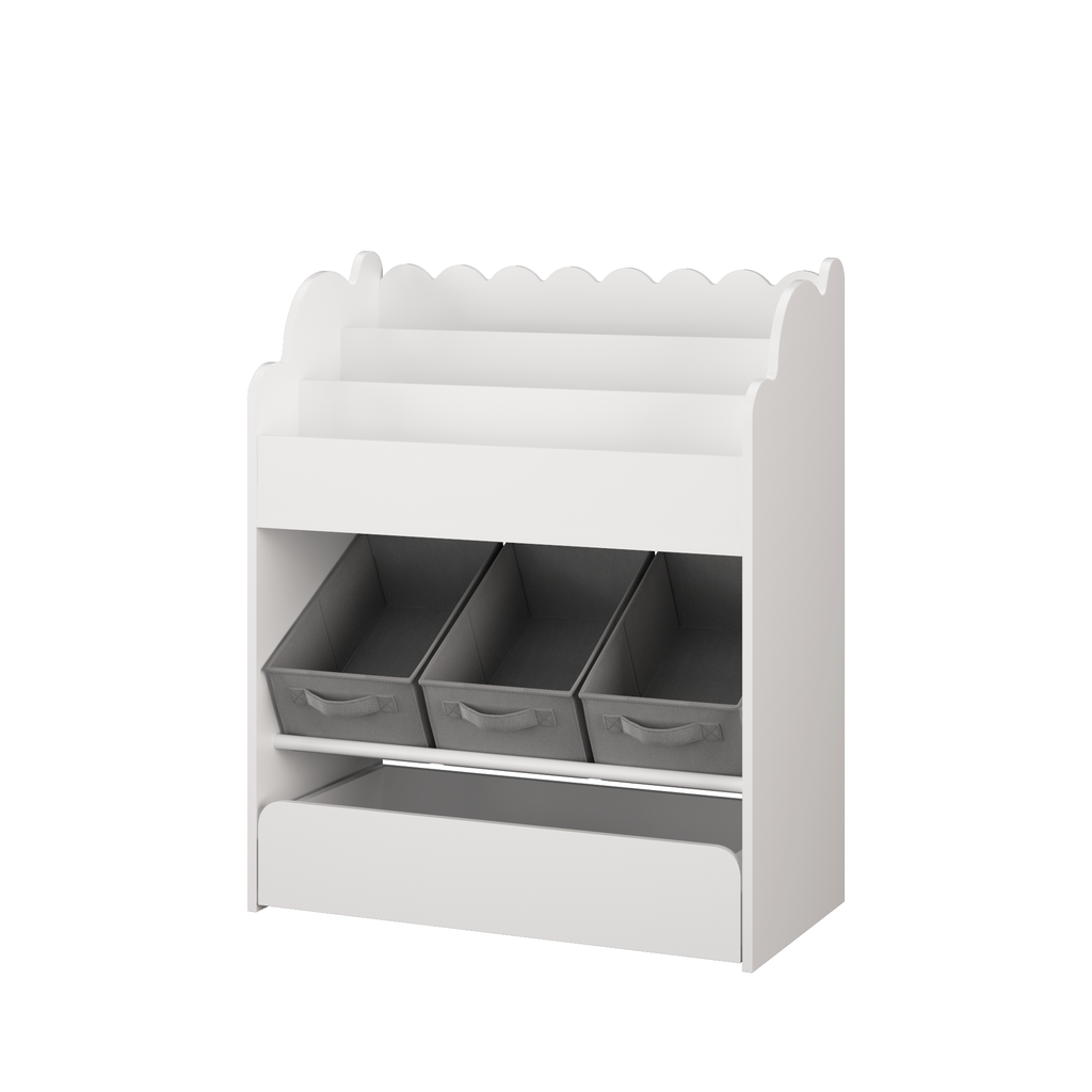 Multi-Functional Kids Wooden Book Organizer for Toddlers
