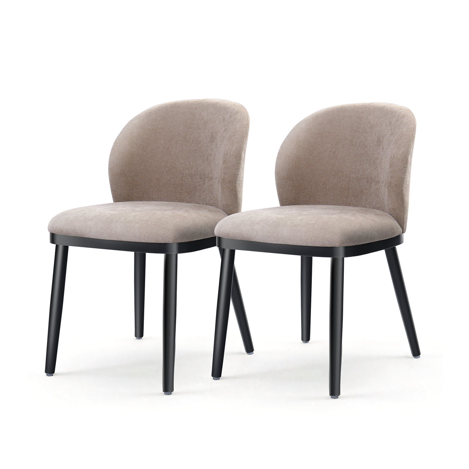 Firmoz Modern Armless Dining Chairs with Solid Wood Frame & Chenille Upholstery