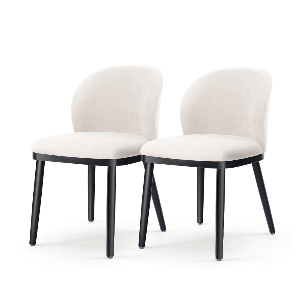 Firmoz Modern Armless Dining Chairs with Solid Wood Frame & Chenille Upholstery
