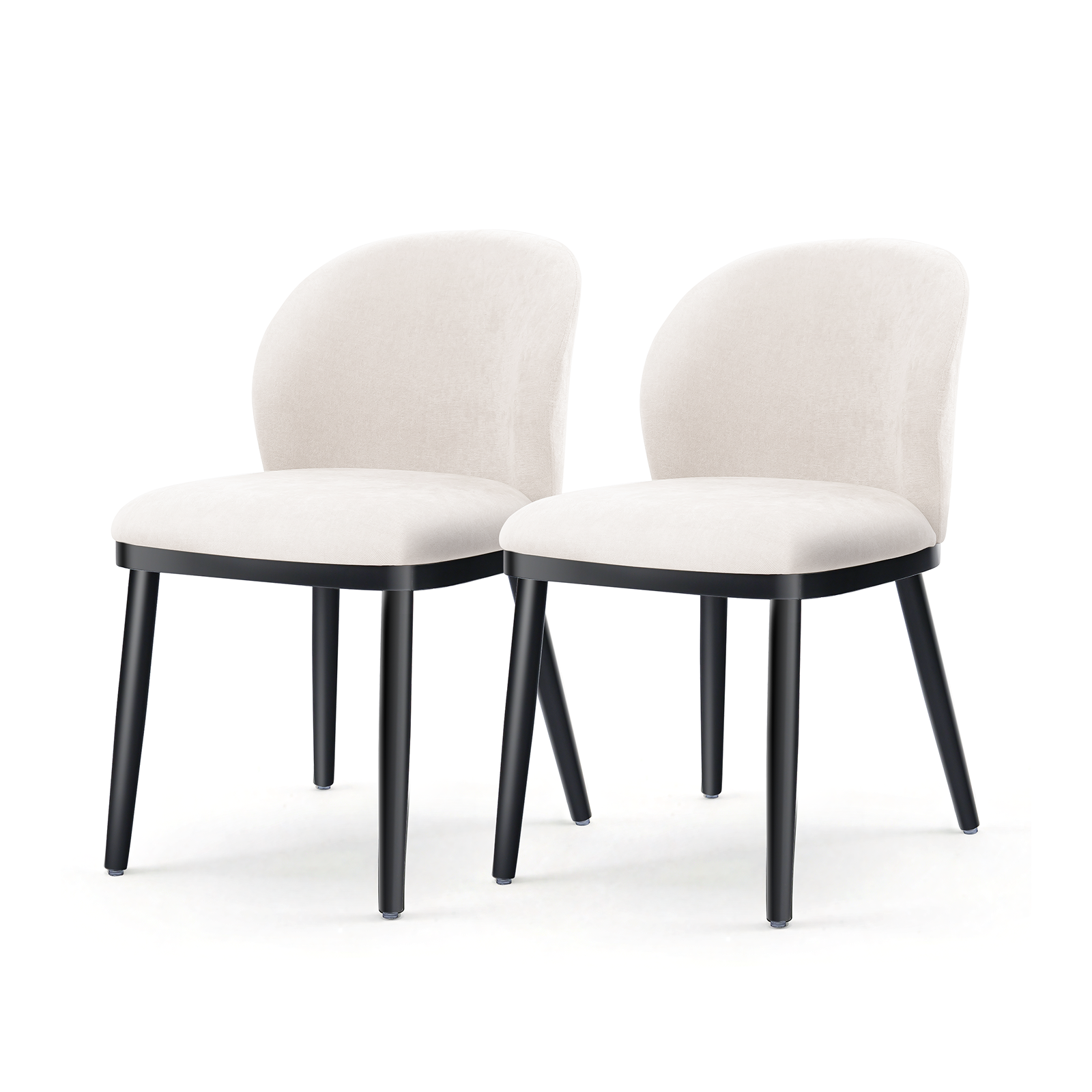 Firmoz Modern Armless Dining Chairs with Solid Wood Frame & Chenille Upholstery