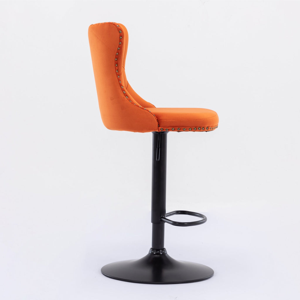 Modern Swivel Velvet Barstools Adjusatble Seat (Set of 2)