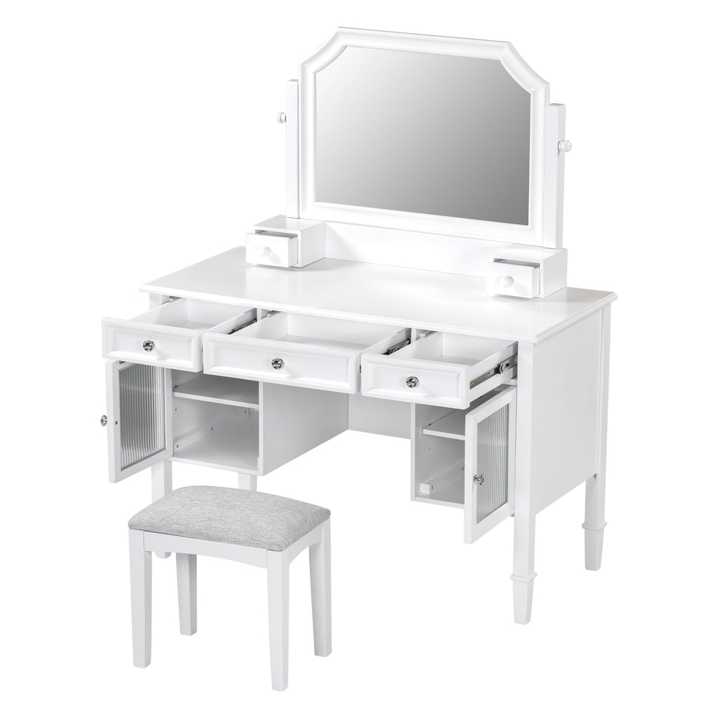 Elegant White Makeup Vanity Desk