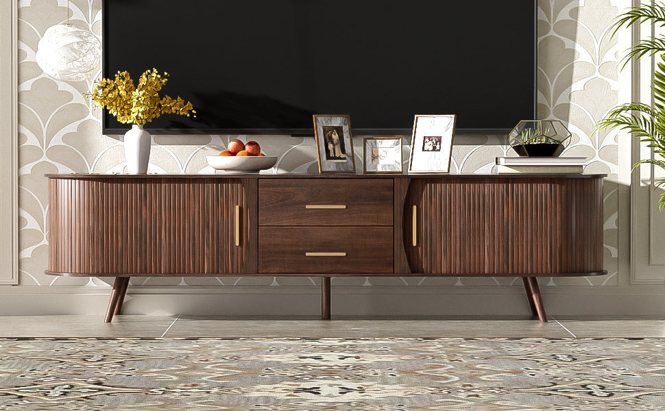 Mid-Century Modern TV Stand for 80' TV