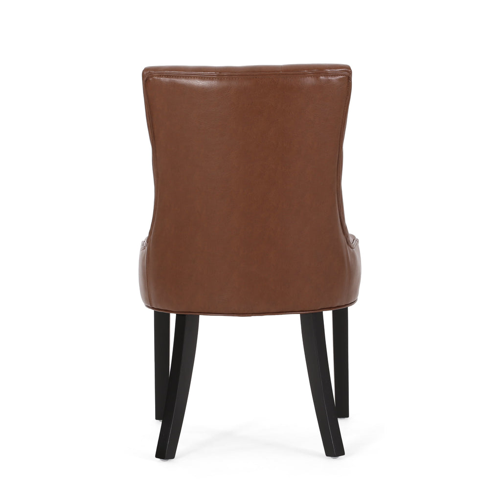 Contemporary  Light Brown PU Dining Chair (Set of 2)
