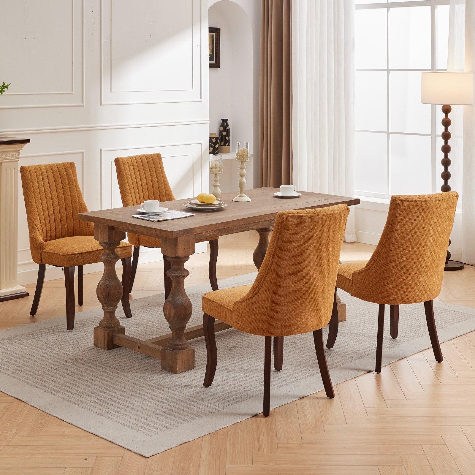 Rayon Cloth Flocking Velvet/Linen Dining Chairs (Set of 2)