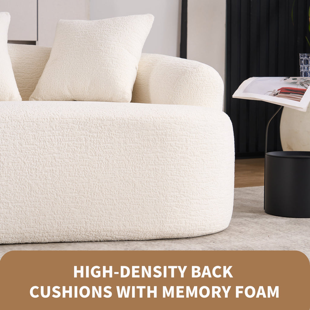 Loveseat Sofa with Wood Grain Chenille Fabric