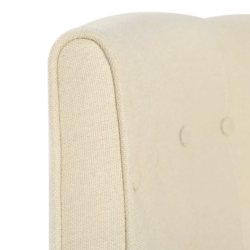 Modern Club Chair with Button-Tufted Back and Tonal Piping