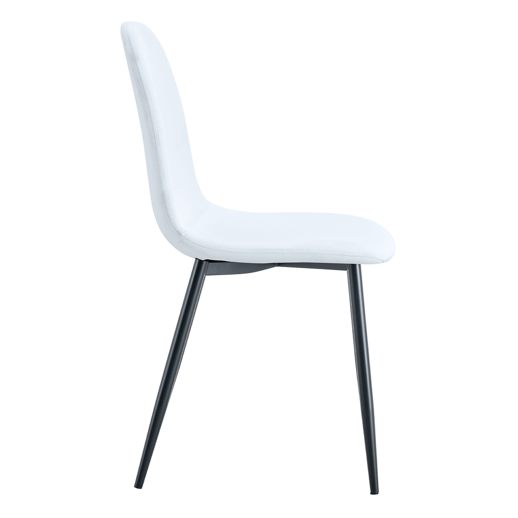 Luxury Simple Chair Black Linen Dining Chair  (Set of 4)