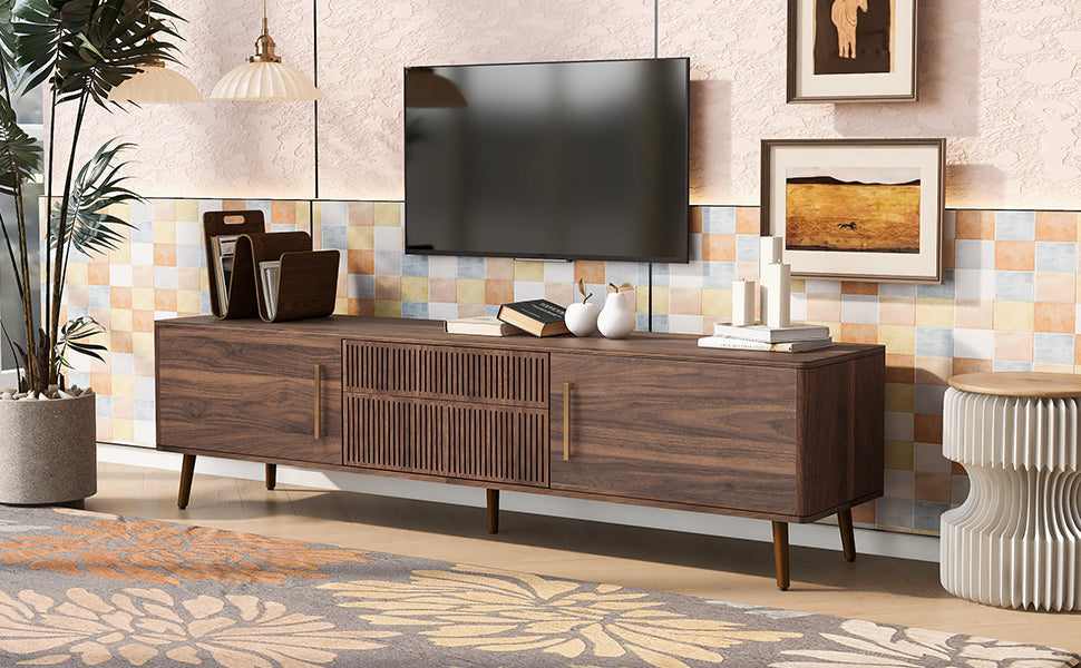 Mid Century TV Stand with 2 Drawers