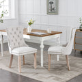 Linen Contemporary Tufted Flax Upholstered Dining Chairs (Set of 2)