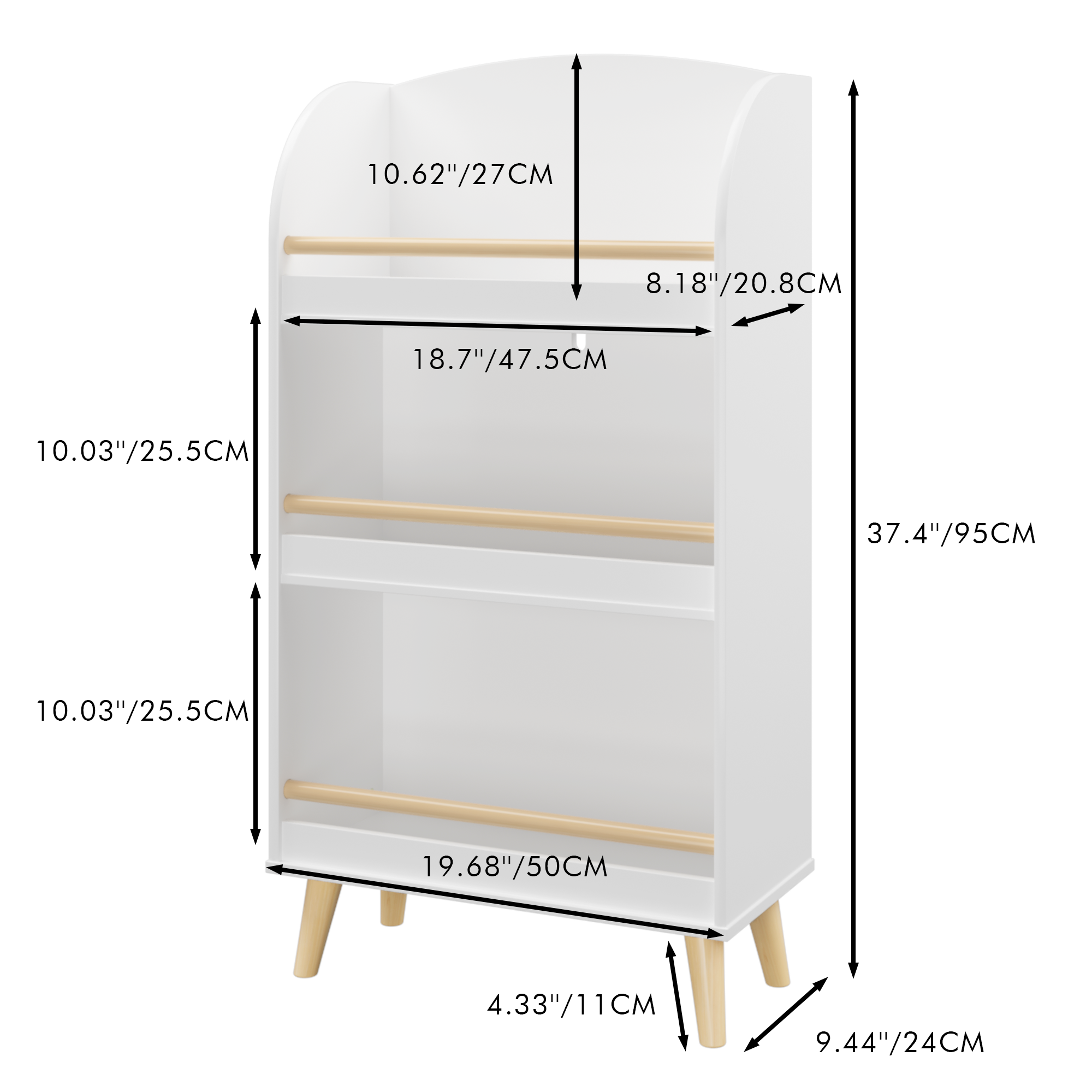Kids 3-Tier Toy Storage Cabinet