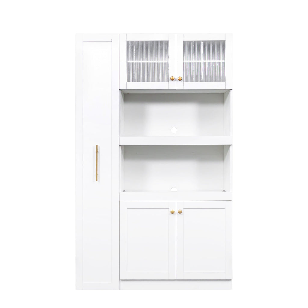 Farmhouse Pantry Organizers Cabinet with 4 Doors