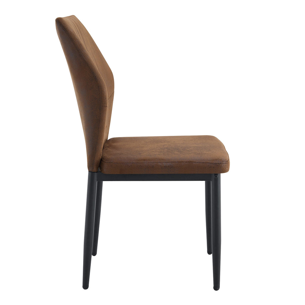 Brown Black Dining Chairs with Shell (Set of 4)
