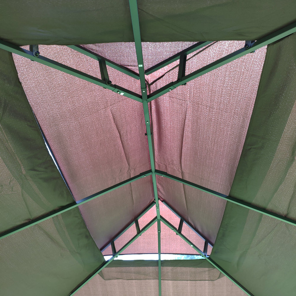 Patio Gazebo Tent with Ventilated Double Roof and Mosquito Net for Backyard or Garden