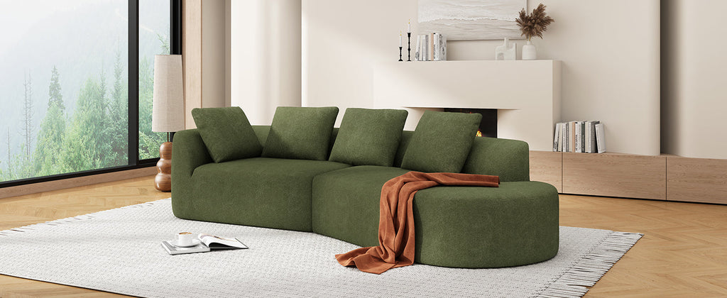 116' Modern Curved Sectional Sofa for Living Room