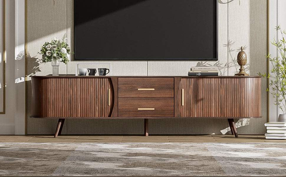 Mid-Century Modern TV Stand for 80' TV