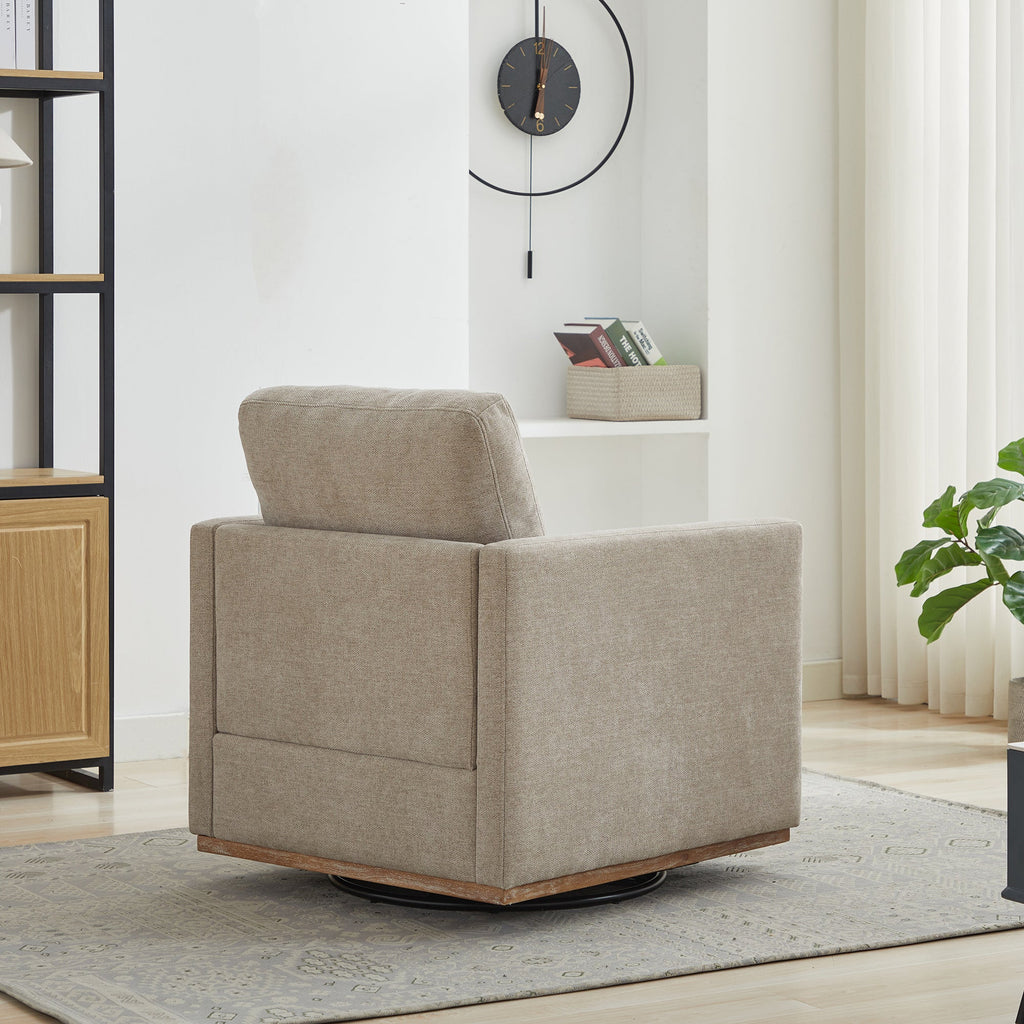 Modern Square Chenille Upholstered Swivel Accent Chair