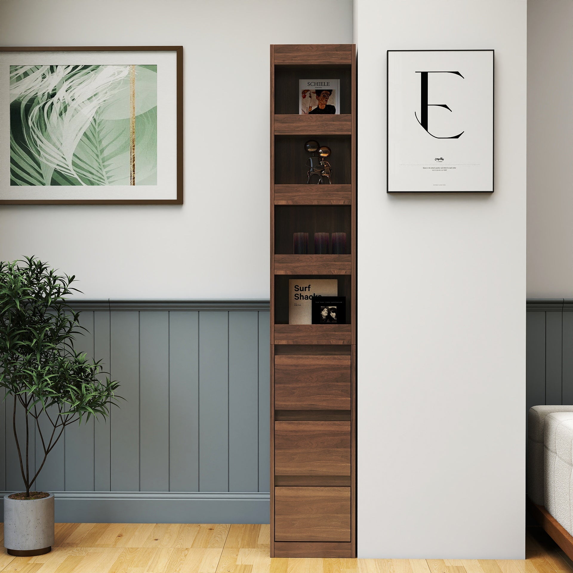 70.87' H Modern Wooden Tall Bookshelf Bookcase