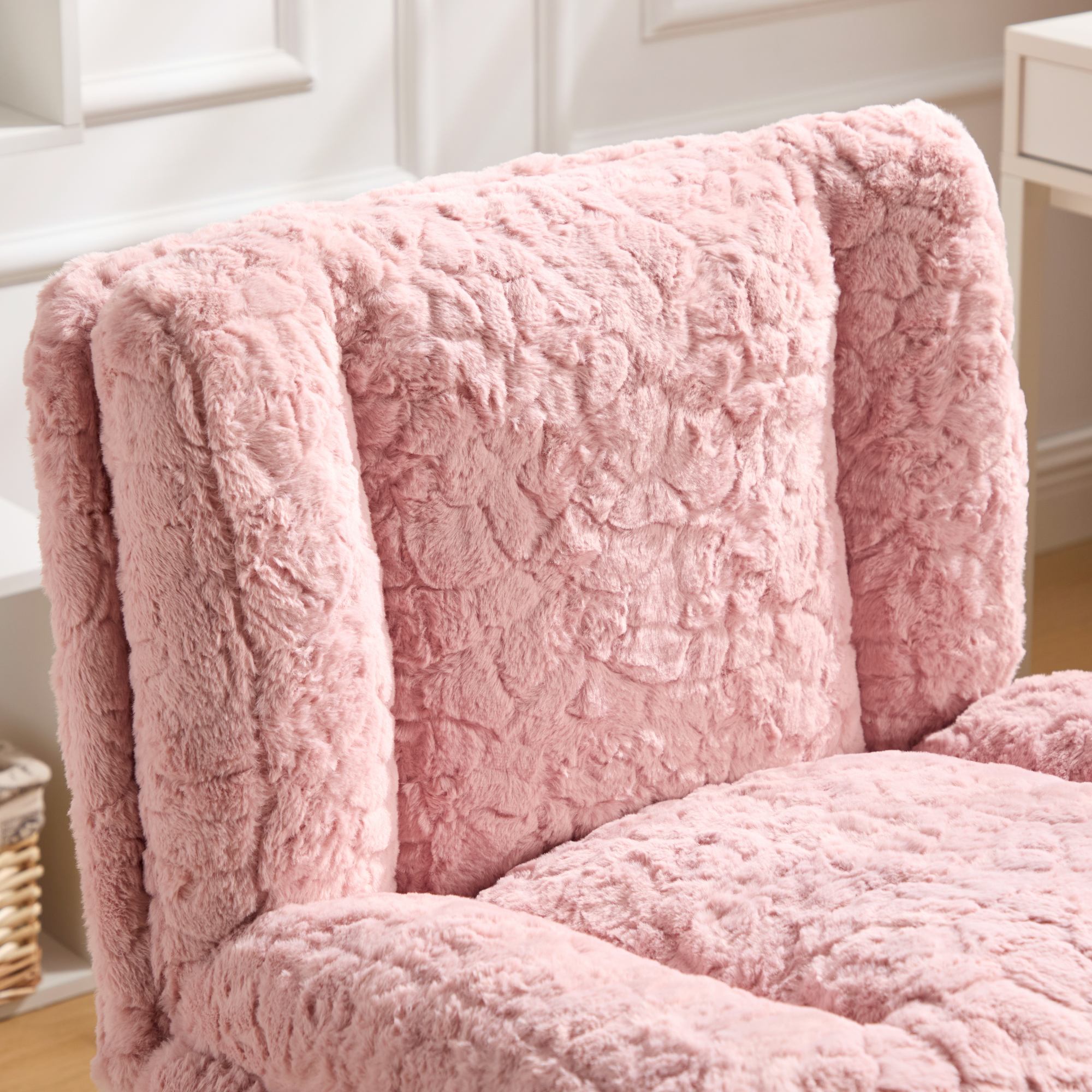 W26.4 inch Wider Artificial Rabbit Hair Home Office Chair