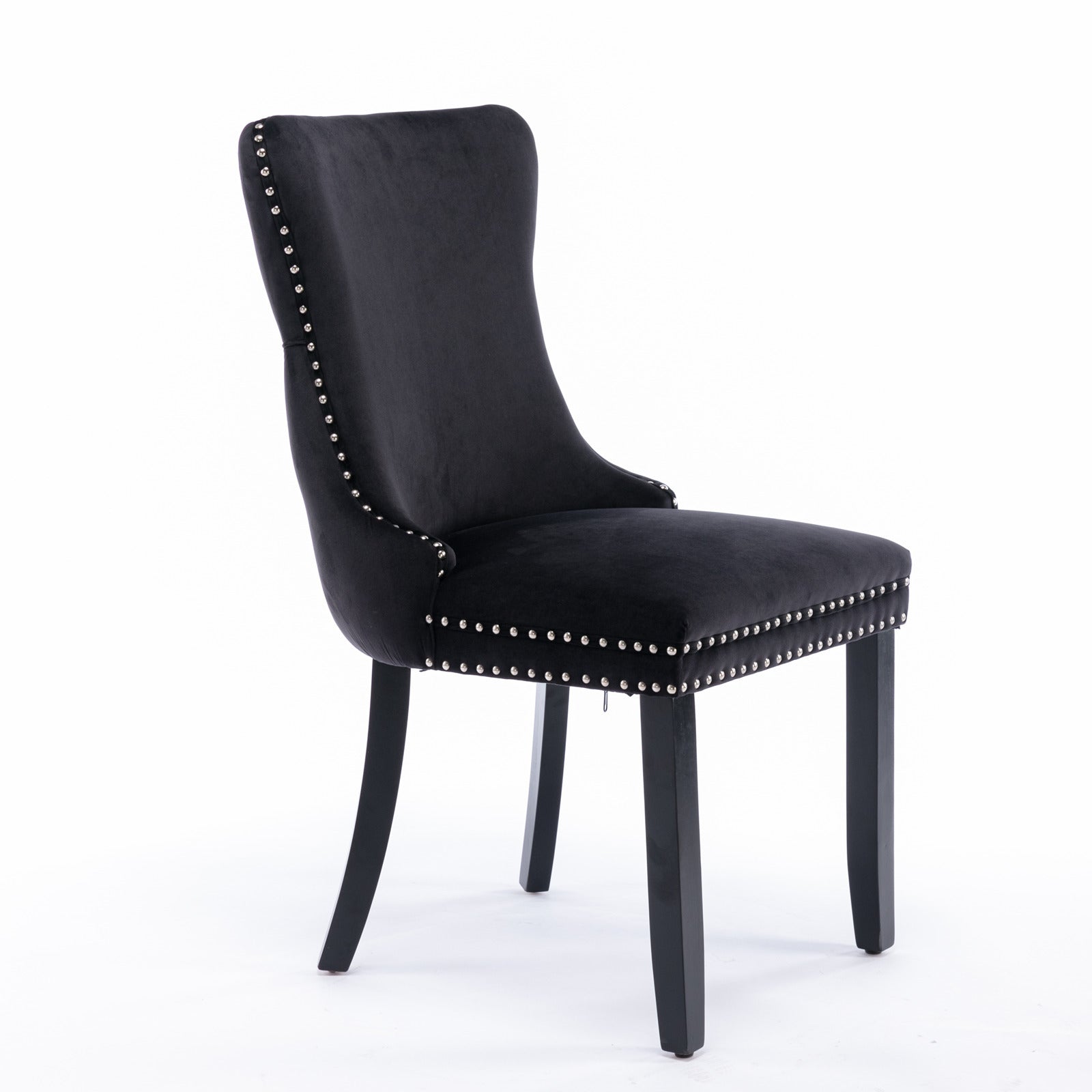 Modern Velvet Upholstered Wing-Back Dining Chairs (Set of 2)