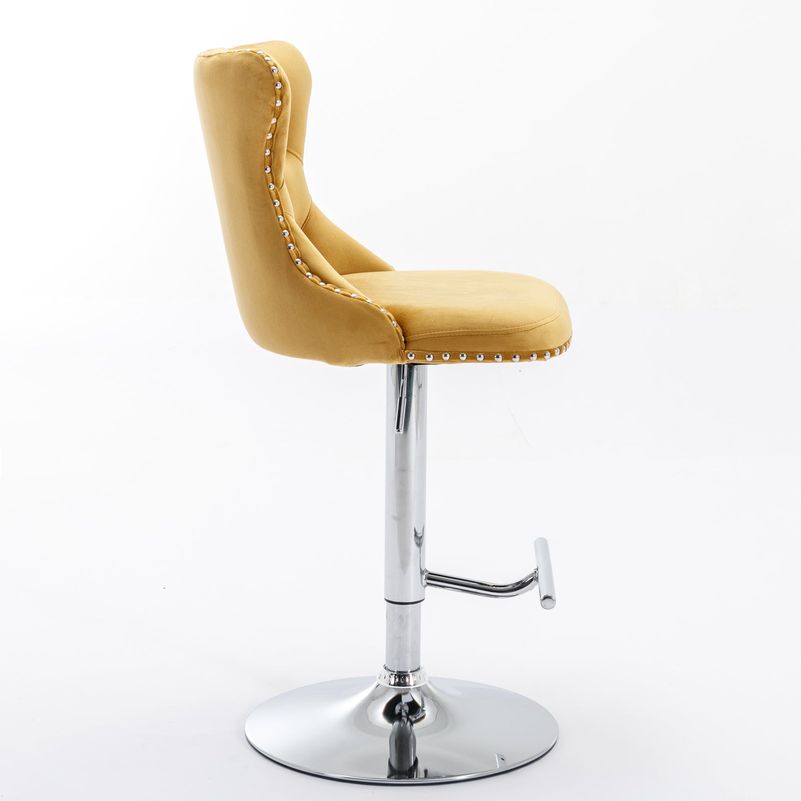25-33 Inch Modern Velvet Swivel Barstools (Set of 2)