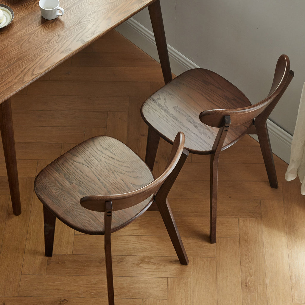 2Pcs FAS Grade Walnut Color Dining Room Chair