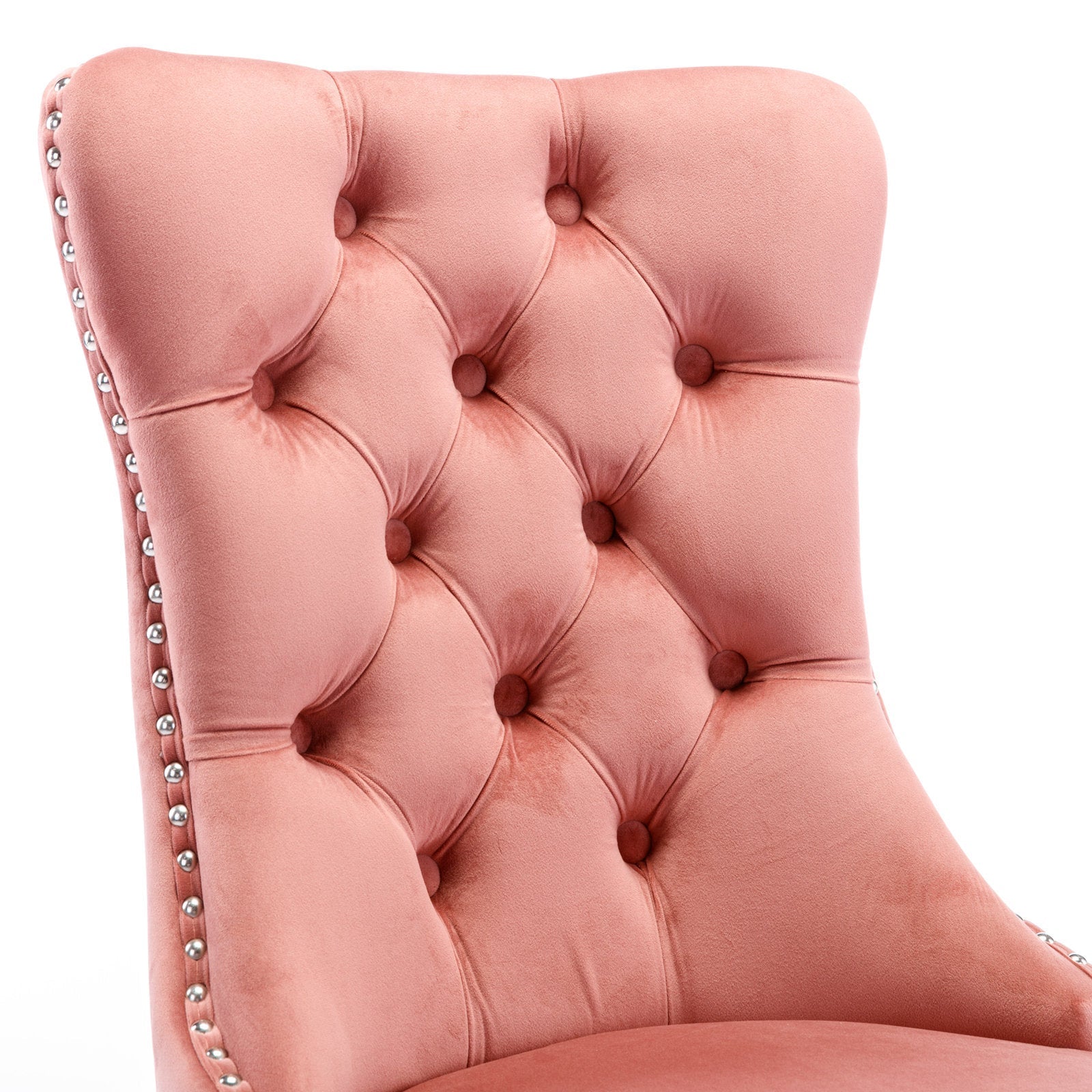 Modern High-end Tufted Solid Wood Velvet Dining Chair(Set of 2)