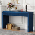 Rustic Solid Wood Veneer Entryway Table with 3 Fluted Drawers