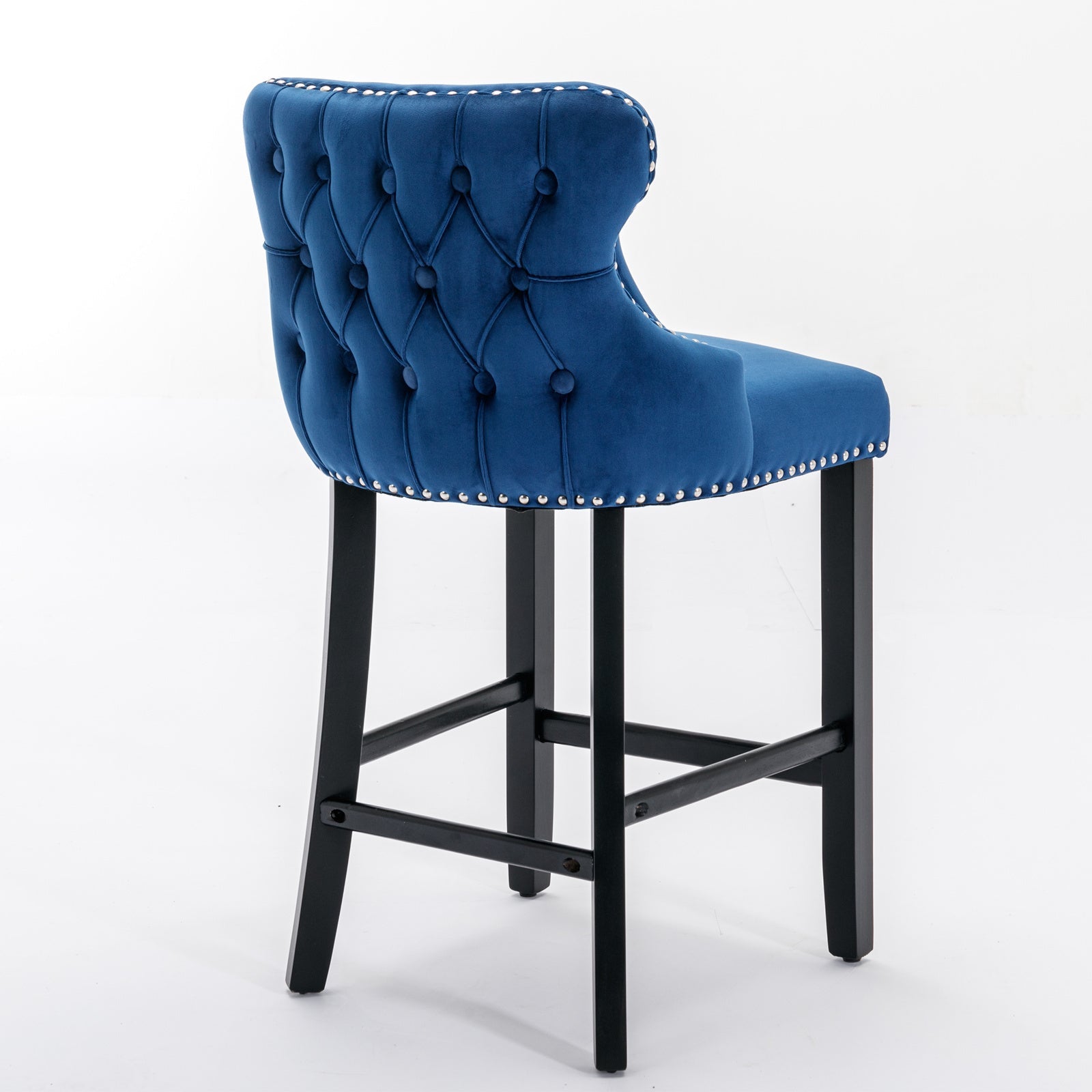 Leisure Style Velvet Upholstered Wing-Back Barstools (Set of 2)