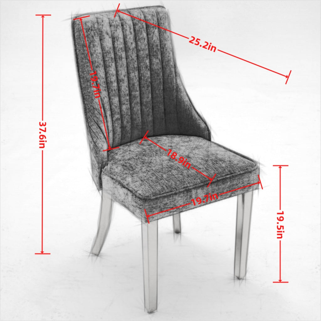 Rayon Cloth Flocking Chenille Dining Chairs (Set of 2 )